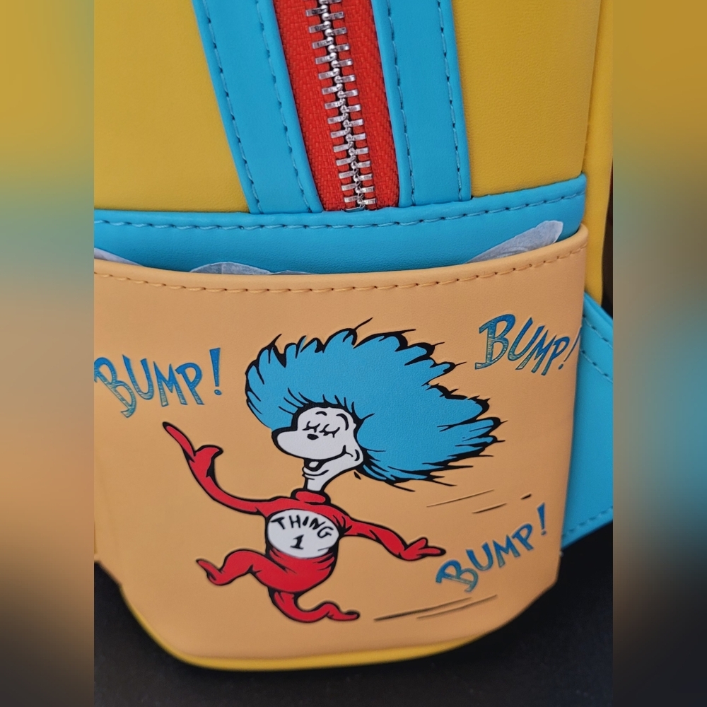 Loungefly Dr. Seuss The Cat In The Hat Falling Icons Mini Backpack - Picture 3 of 7